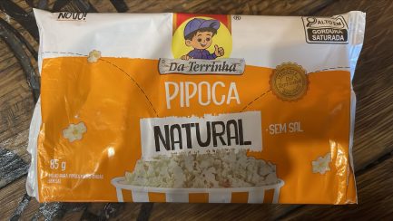 Da Terrinha Microwave Popcorn Natural Flavour, No Salt 85g