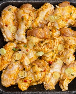 Frango a passarinho ( whole chicken cut in small pieces)